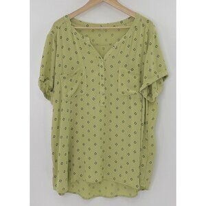 Sonoma Green Blouse with Pattern